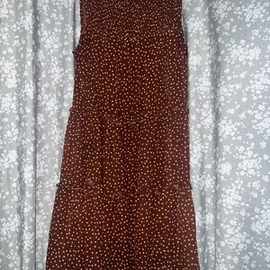 Taylor Brown and White Polka Dot Dress